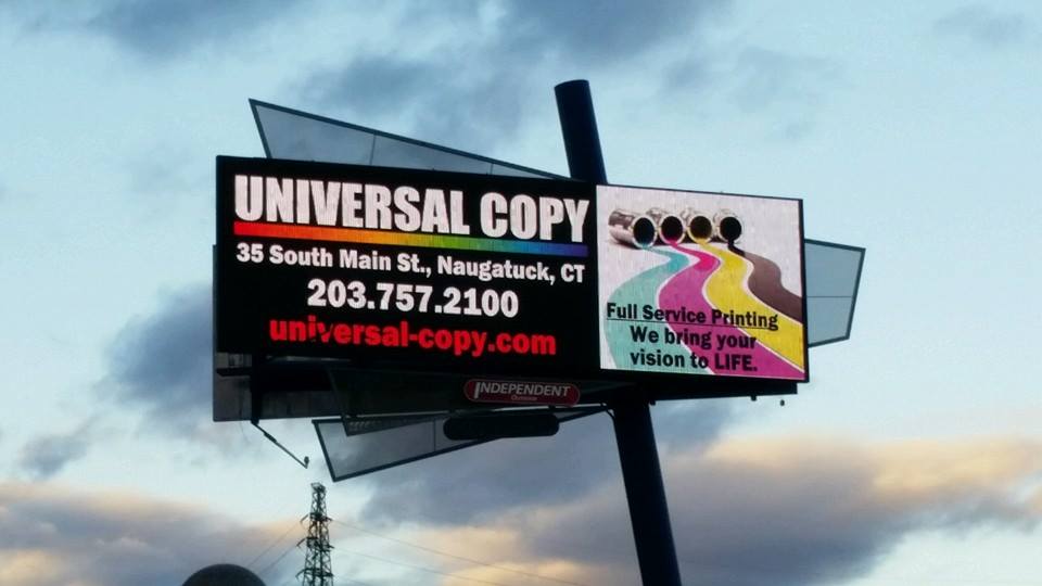 The Universal Copy billboard on South Main Street, Naugatuck, CT